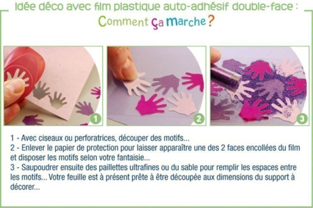 Film plastique adhésif Simple ou Double face - Sable coloré – 10doigts.fr